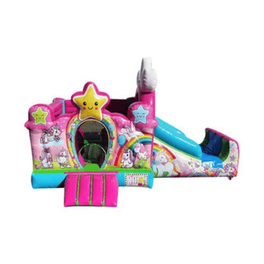 Fun Size Unicorn Combo – Magical Themed Bounce House Front View