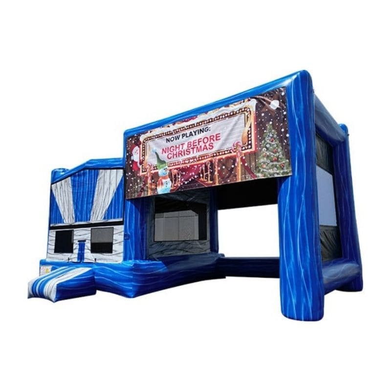 Marble Canopy Movie Screen Bounce House - 3 Colors