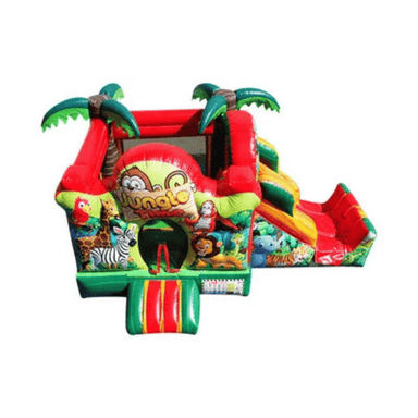 Fun Size Jungle Combo – Wild Animal-Themed Compact Inflatable Front Top View