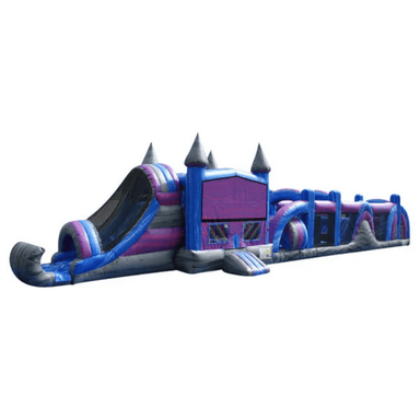 65ft Gray Thunder Combo Obstacle – Dual-Function Inflatable Course & Slide Front Right View