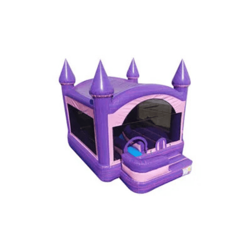 5-in-1 Pink & Purple Castle Combo – Vibrant Royalty-Themed Inflatable Front Right Alternate View