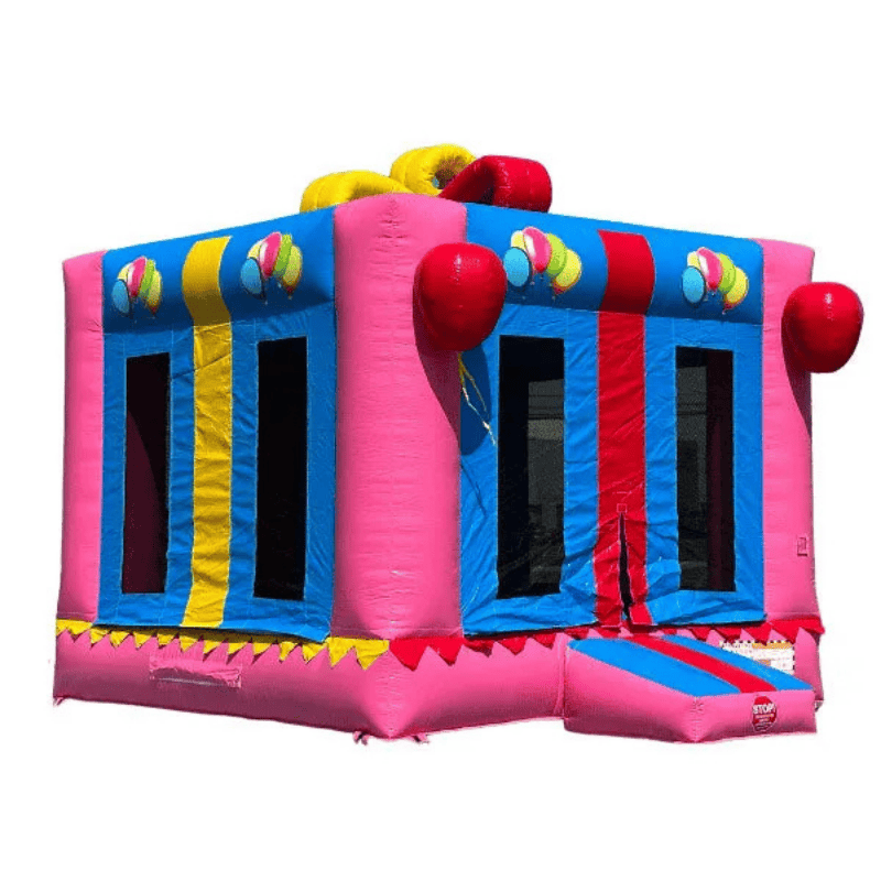 Moonwalk USA Pink/Blue Bounce House Front Right View