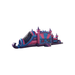 45ft Princess Obstacle Course – Royal-Themed Inflatable for Princess Parties Front Far Viw