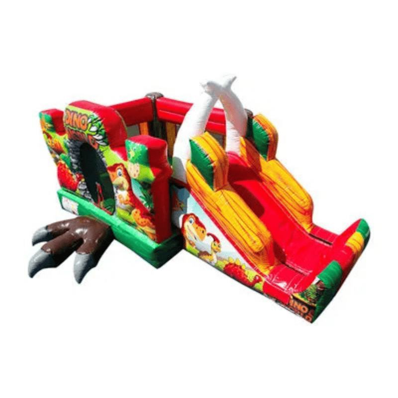 Fun Size Dino Combo – Prehistoric-Themed Bounce House for Little Explorers Front Top Right View