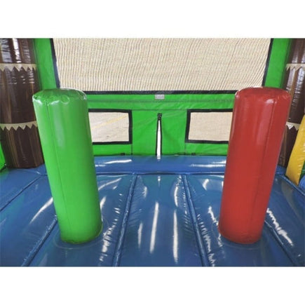 Inside view and play features of Paradise Combo Bounce House