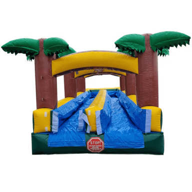 Moonwalk USA Dual Lane Paradise Slip n Splash w/ Pool Front View