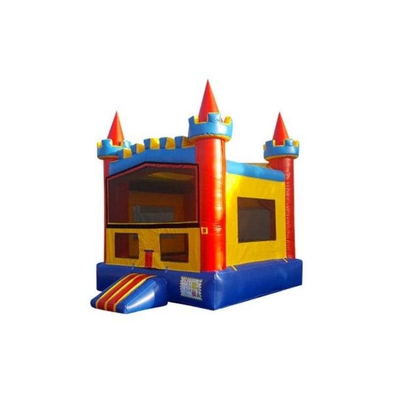 Bouncing Angels Castle Modular Inflatable Jumper - 13 ft Primary Colors Front Left View