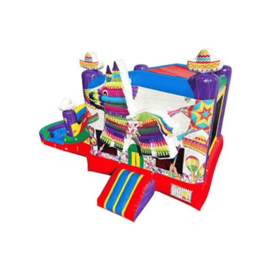 25ft Fiesta Donkey Combo – Colorful Mexican Party-Themed Inflatable Front Left View