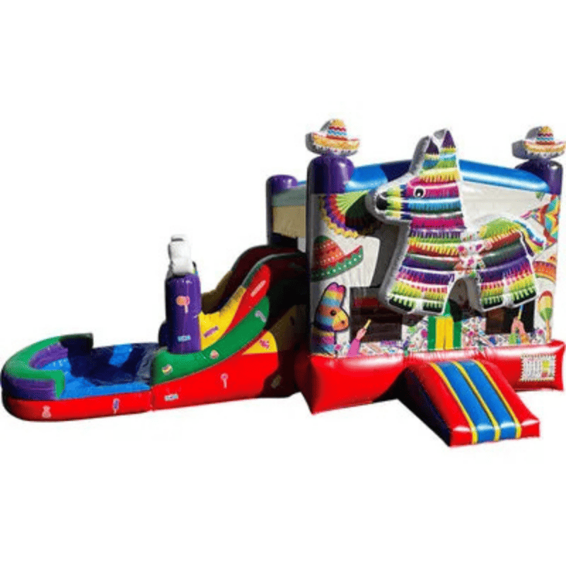25ft Fiesta Donkey Combo – Colorful Mexican Party-Themed Inflatable Front Right View
