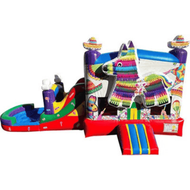 25ft Fiesta Donkey Combo – Colorful Mexican Party-Themed Inflatable Front View