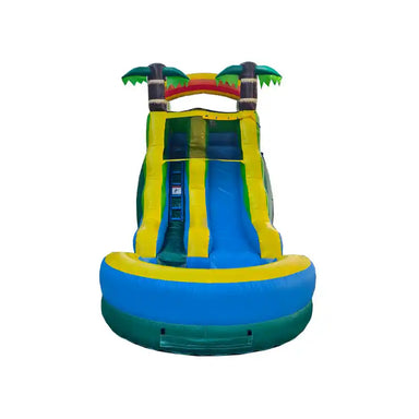 16ft Tropical Inflatable Water Slide with Pool – Inflate-O Jumpers Front View