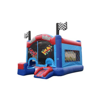 5-1 Race Car Combo – High-Energy Inflatable with Racing Theme Front Left View
