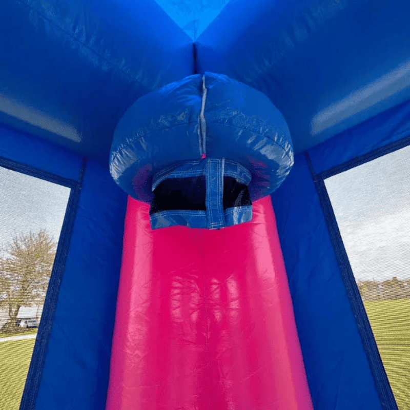 Moonwalk USA Pink/Blue Bounce House Hoop View