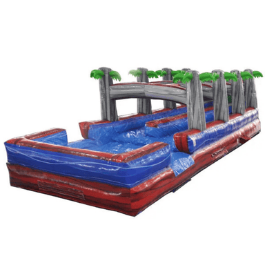 Moonwalk USA Dual Lane Fire Slip n Splash w/ Pool Rear Right View