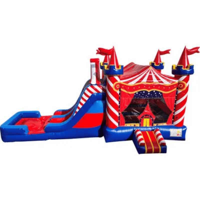 30ft Circus Combo – Carnival-Style Bounce House and Slide Inflatable Front Alternate View