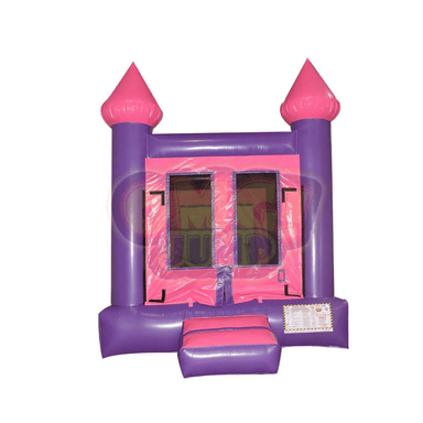 Castle 1B Pink/Purple Bounce House- 11x11, 13x13 Front View