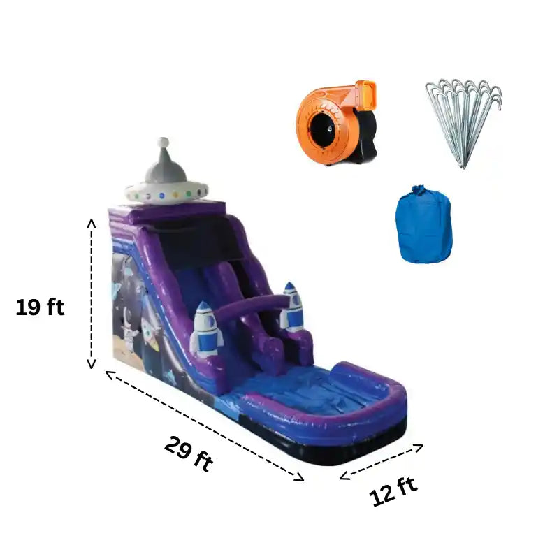 Eagle Bounce 19 FT Space Theme Wet and Dry Water Slide