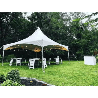 20x20 High Peak Cross Cable Frame Tent Outside Venue View