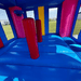 Moonwalk USA Pink/Blue Bounce House Inside Obstacles View