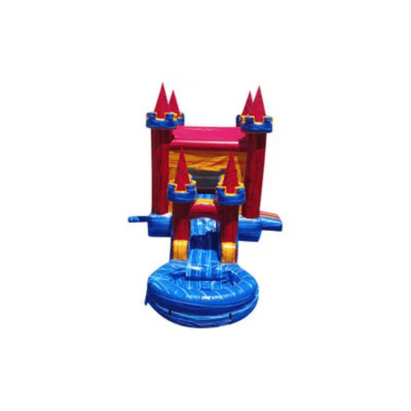 23ft Fun Size Castle Combo – Compact Castle Inflatable for Backyard Rentals Side View
