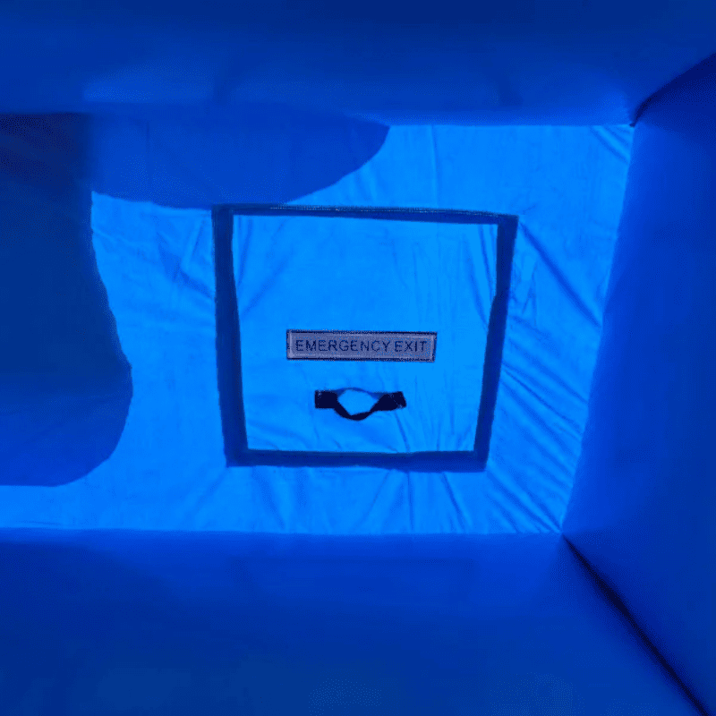 Moonwalk USA Pink/Blue Bounce House Emergency Exit View
