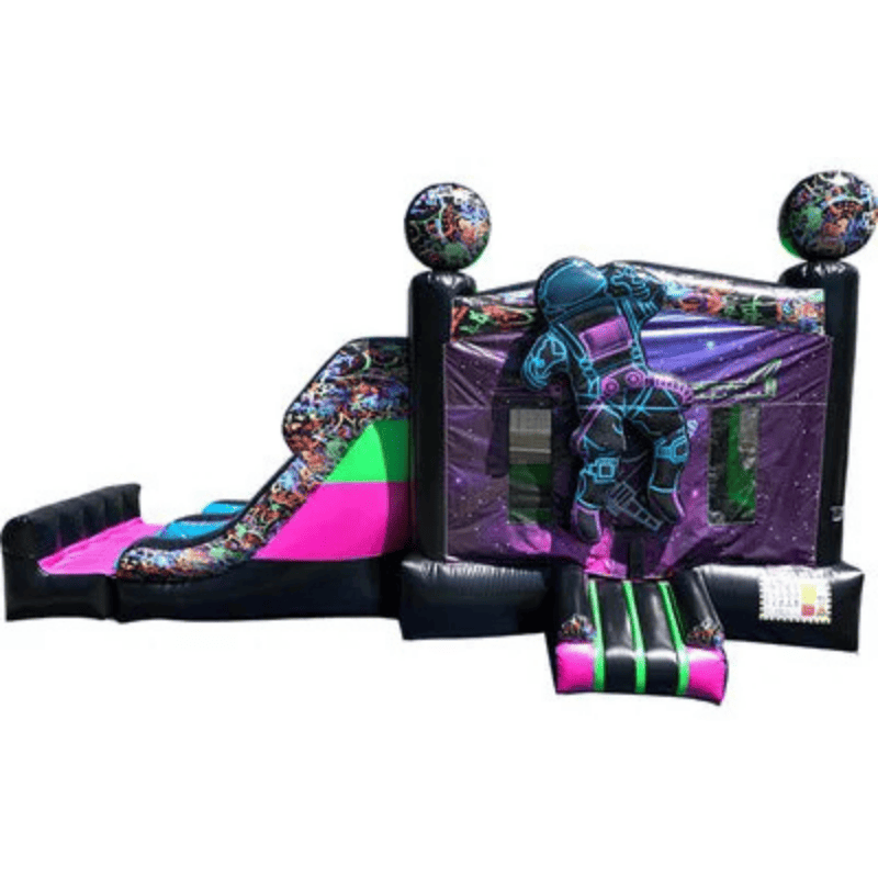 27ft Astronaut Space Combo – Space-Themed Inflatable Bounce House Combo Front View