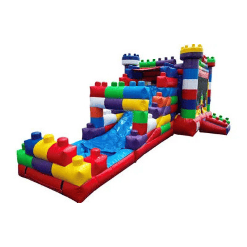 27ft Block Party Combo – Colorful Combo Unit for Birthday Parties & Events Front Right Slide View