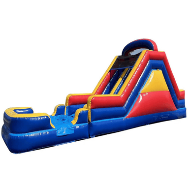 Moonwalk USA 12'H Dual Lane Slide With Removable Pool Front Right View