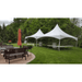 20x20 High Peak Cross Cable Frame Tent Double Unit in Backyard