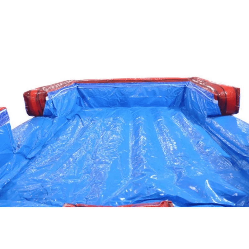 Moonwalk USA 22'H 2-Lane Purple Screamer Slide w/ Slip n Splash Pool Close View