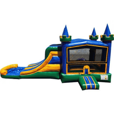27ft Emerald Castle Combo – Majestic Green Inflatable Unit for Rentals Front View