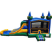 27ft Emerald Castle Combo – Majestic Green Inflatable Unit for Rentals Front View