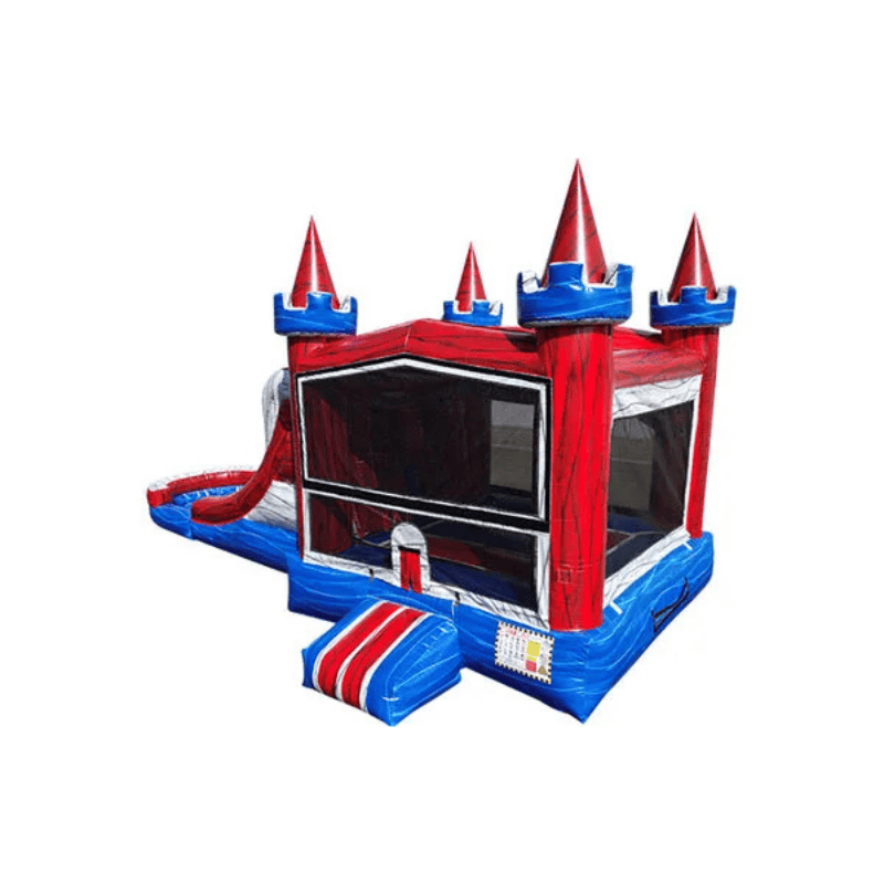 27ft Large Ruby Combo – Gemstone Red Inflatable Combo for Rentals Front Left View
