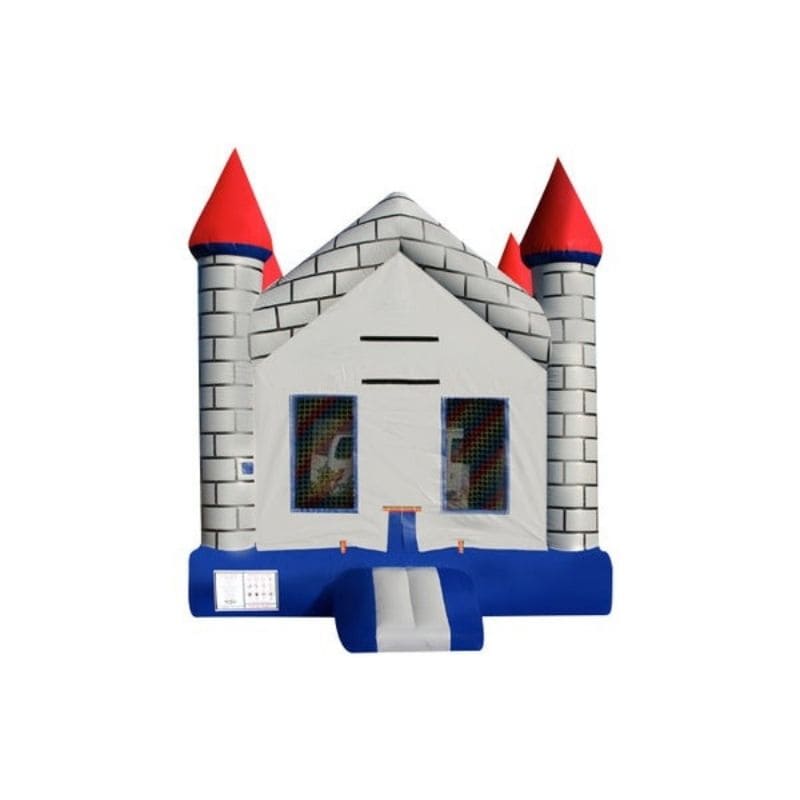 Bouncing Angels Castle Brick Inflatable Jumper - 13 ft Bounce House Front View