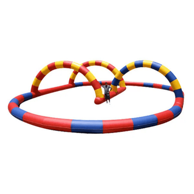 Primary Color Race Track – Bright Inflatable Track for Party Races Front View