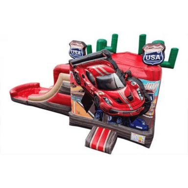 27ft Racing USA 3D Combo – Patriotic Racing-Themed Bounce Combo Front Top View