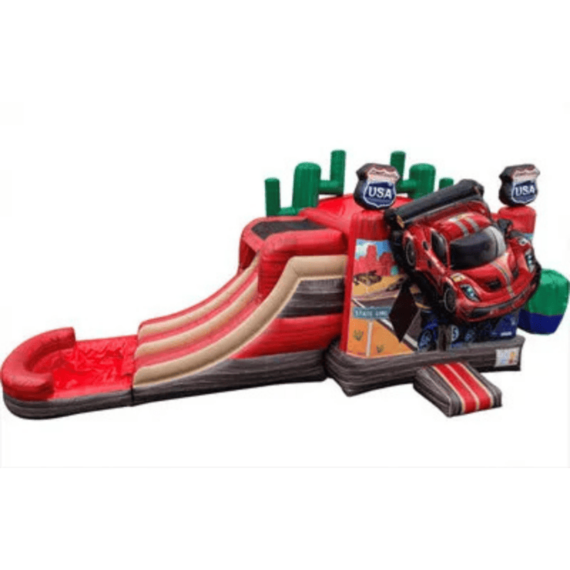 27ft Racing USA 3D Combo – Patriotic Racing-Themed Bounce Combo Front View
