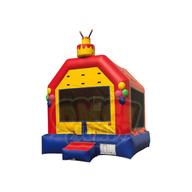 13x13 Birthday Cake Bounce House Front Left View