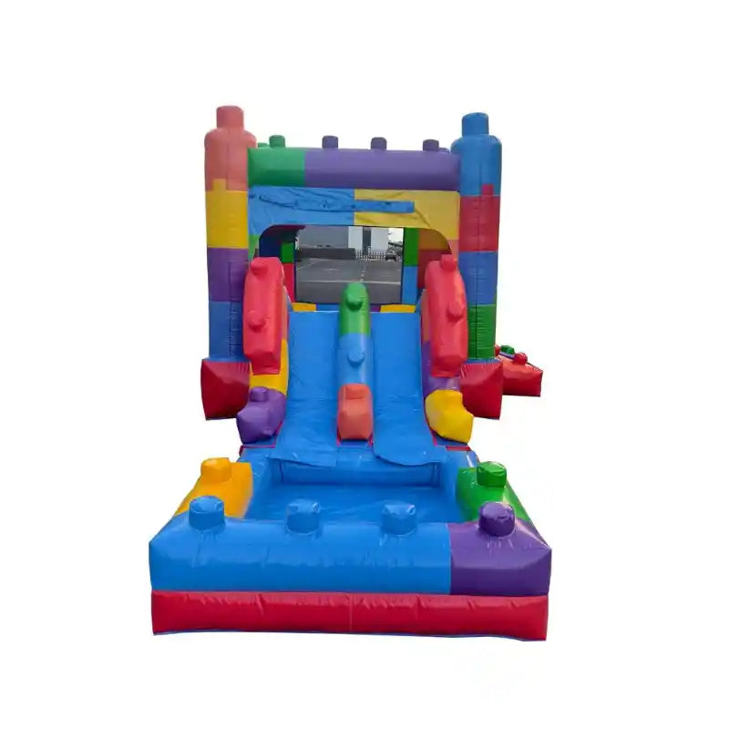 Block Party Dual Lane Combo Bounce House – Inflate-O Jumpers Slide View