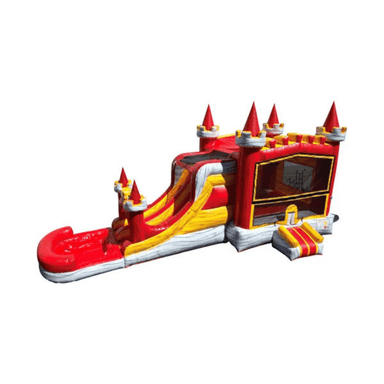 27ft Red Hot Lava Castle Combo – Volcano-Themed Inflatable for Fiery Fun Front Right Alternate View