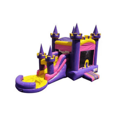 23ft Fun Size Bonanza Princess Castle Combo – Deluxe Princess-Themed Bounce House Front Right View