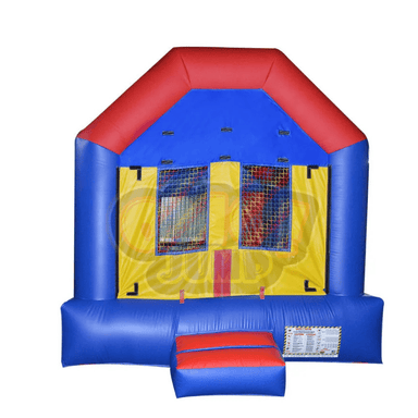 Fun Multicolor Bounce House- 11x11, 13x13 Front View