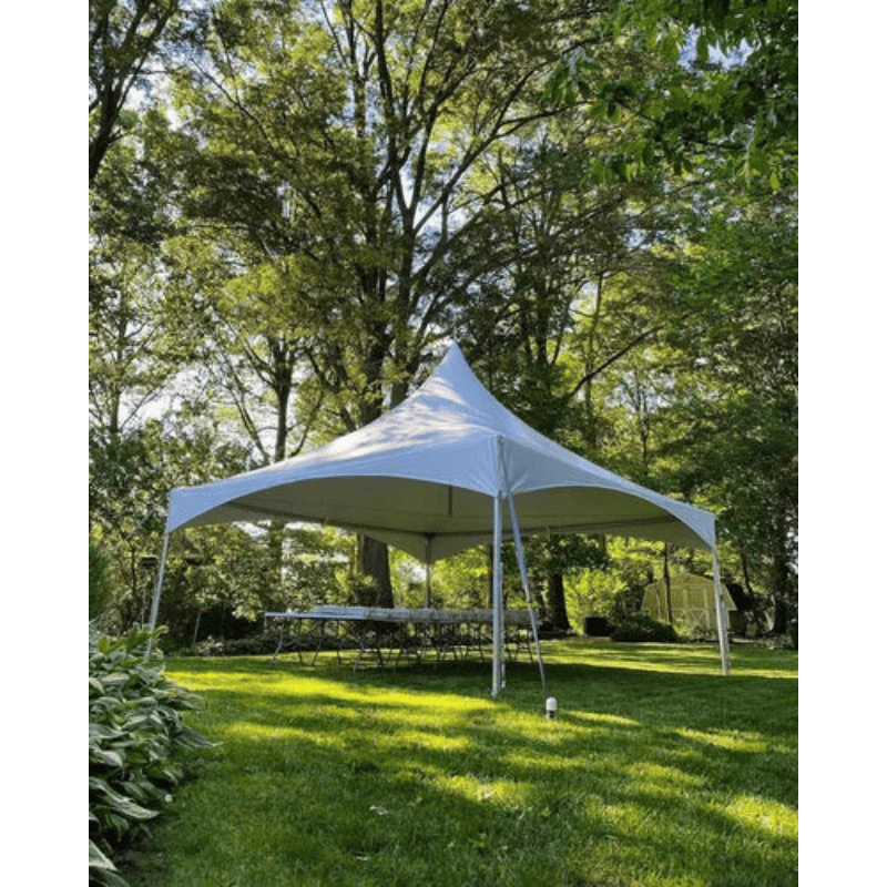 20x20 High Peak Cross Cable Frame Tent Backyard Organic View
