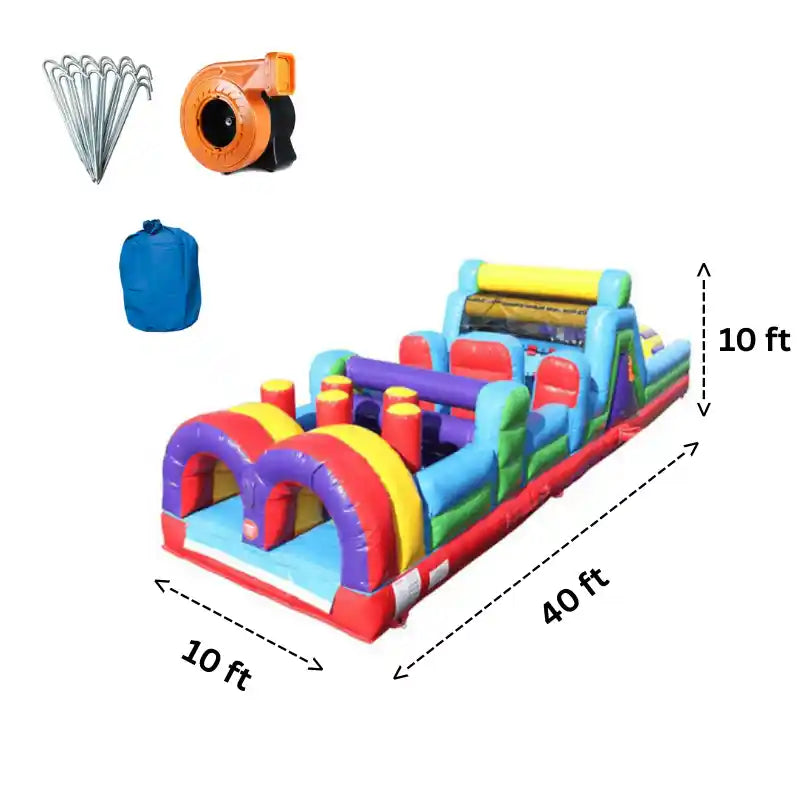 40'L Obstacle Course in Rainbow