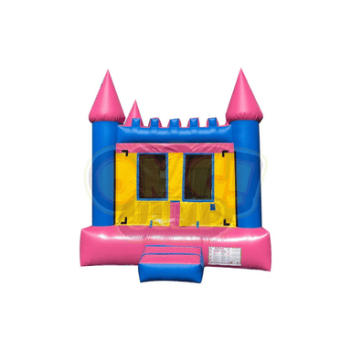 Castle 2 Pink Bounce House- 11x11, 13x13 Front View