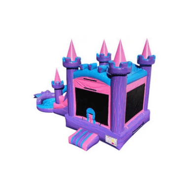 23ft Fun Size Princess Castle Combo – Royal-Themed Inflatable for Young Kids Front Left View