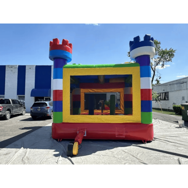 Moonwalk USA Block Bounce House Rainbow Castle Rear View