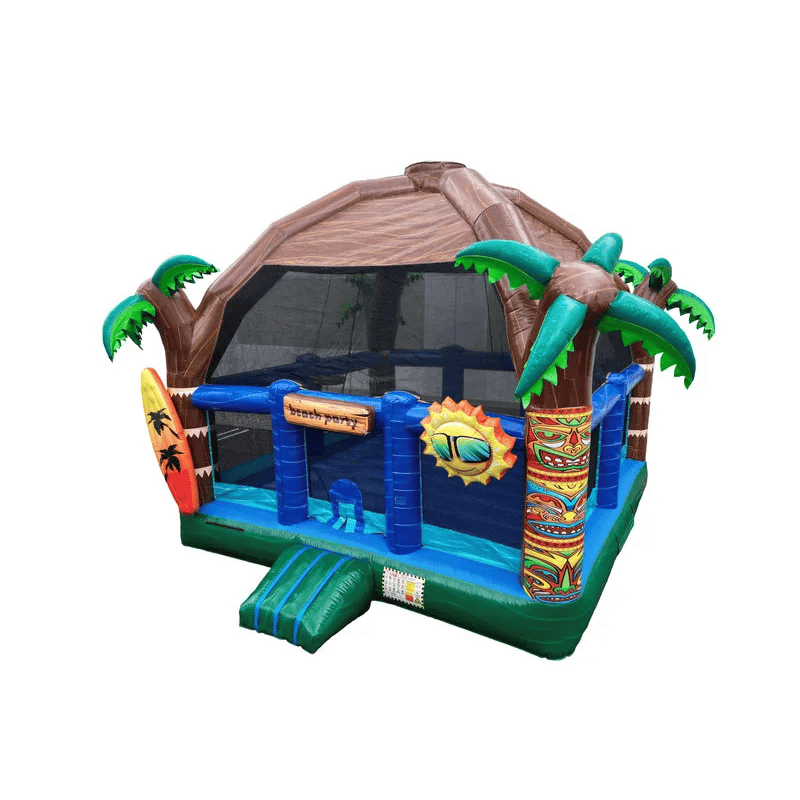 20ft Beach Party Bongo Bounce House Front Left View