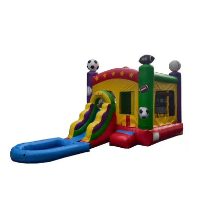 All-Star Sports Bounce House Combo with Slide – Inflate-O Jumpers Side View