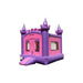 Bouncing Angels Princess Castle Bounce House in Pink and Purple Front Left View